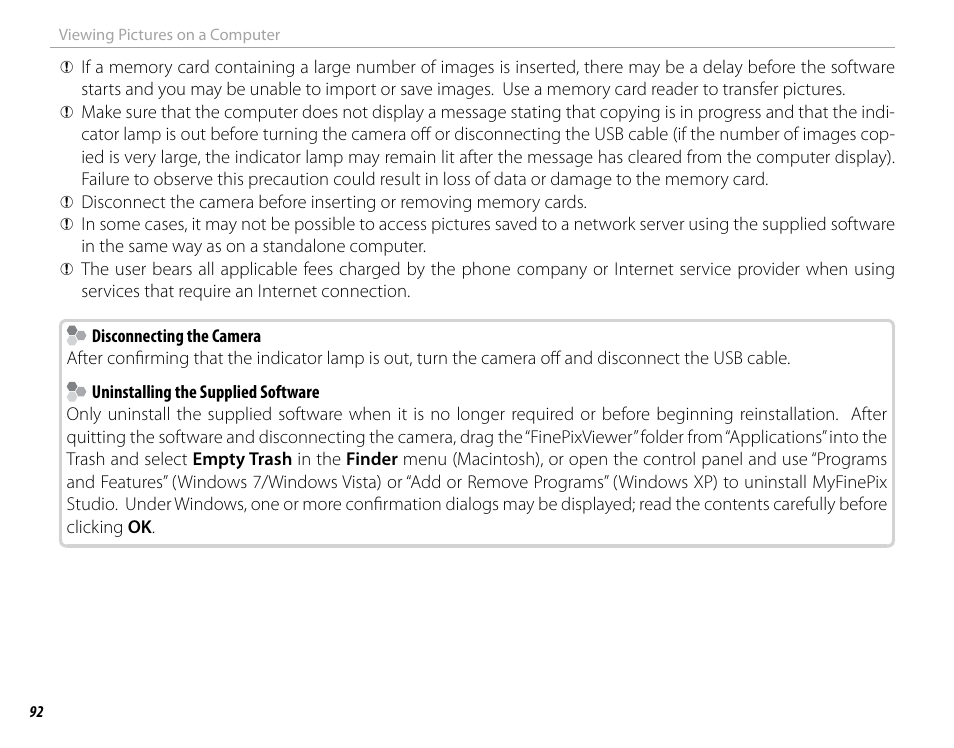 FujiFilm DIGITAL CAMERA X-E1 User Manual | Page 106 / 136