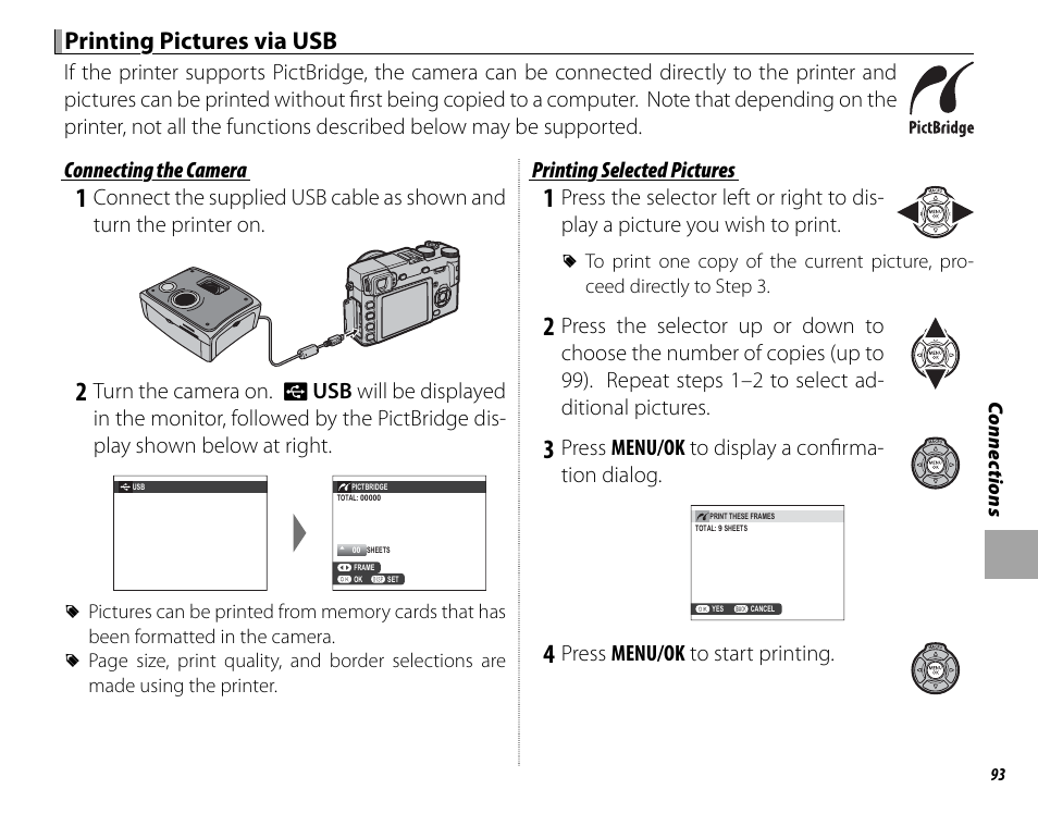 Printing pictures via usb | FujiFilm DIGITAL CAMERA X-E1 User Manual | Page 107 / 136