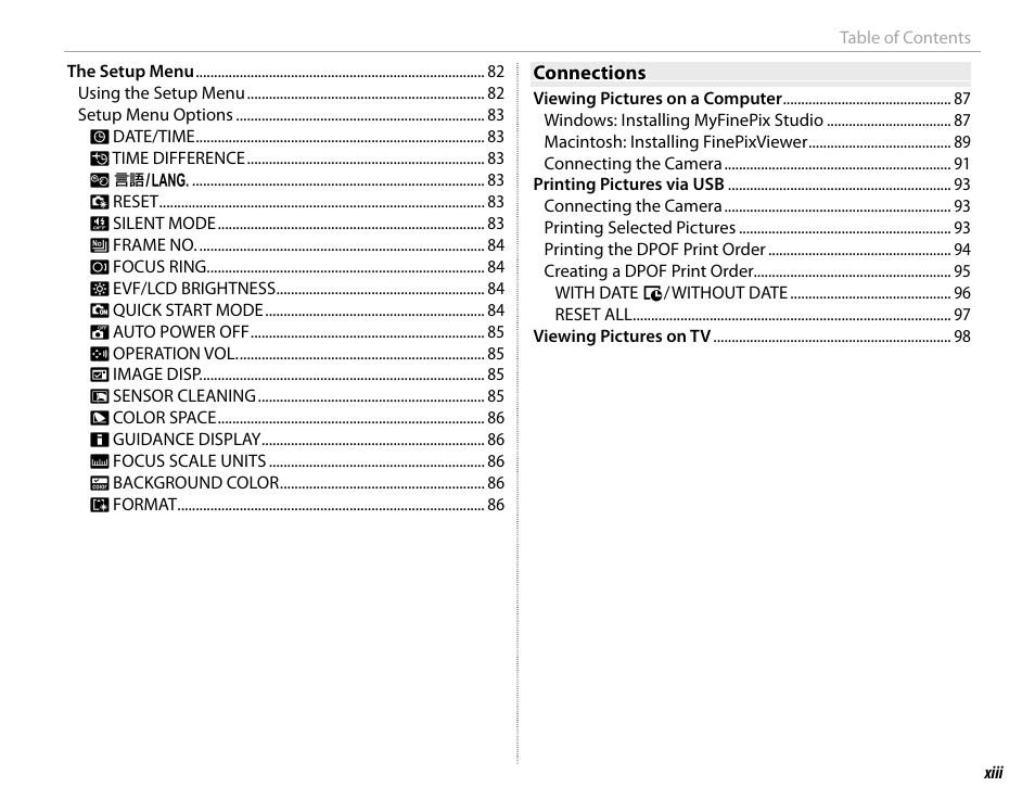 FujiFilm DIGITAL CAMERA X-E1 User Manual | Page 13 / 136