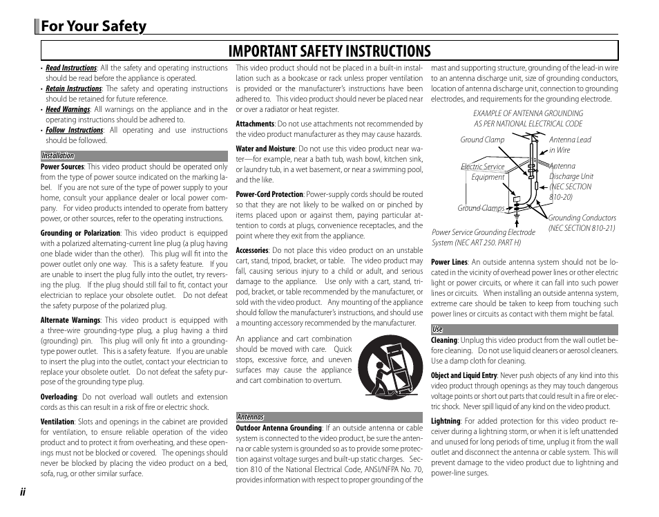 Important safety instructions, For your safety | FujiFilm DIGITAL CAMERA X-E1 User Manual | Page 2 / 136