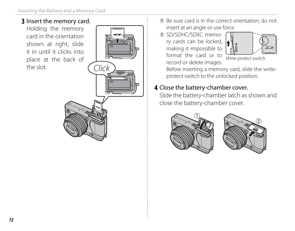 Click | FujiFilm DIGITAL CAMERA X-E1 User Manual | Page 26 / 136