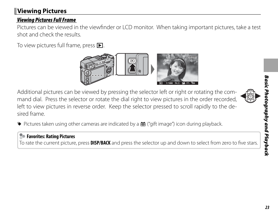 Viewing pictures | FujiFilm DIGITAL CAMERA X-E1 User Manual | Page 37 / 136