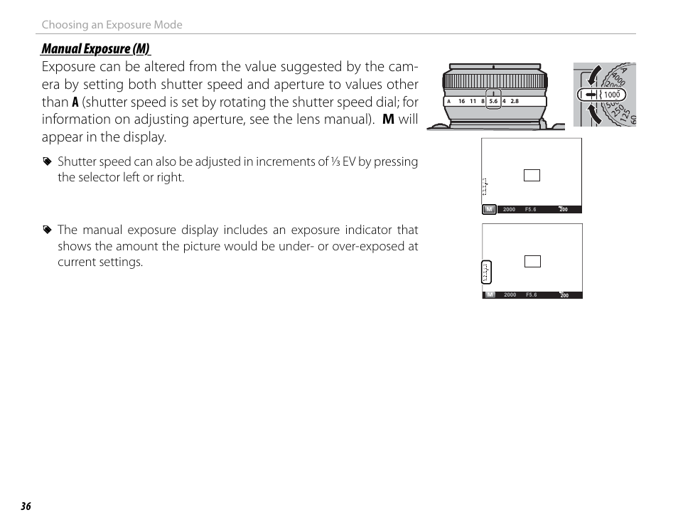 3 ev by pressing the selector left or right | FujiFilm DIGITAL CAMERA X-E1 User Manual | Page 50 / 136