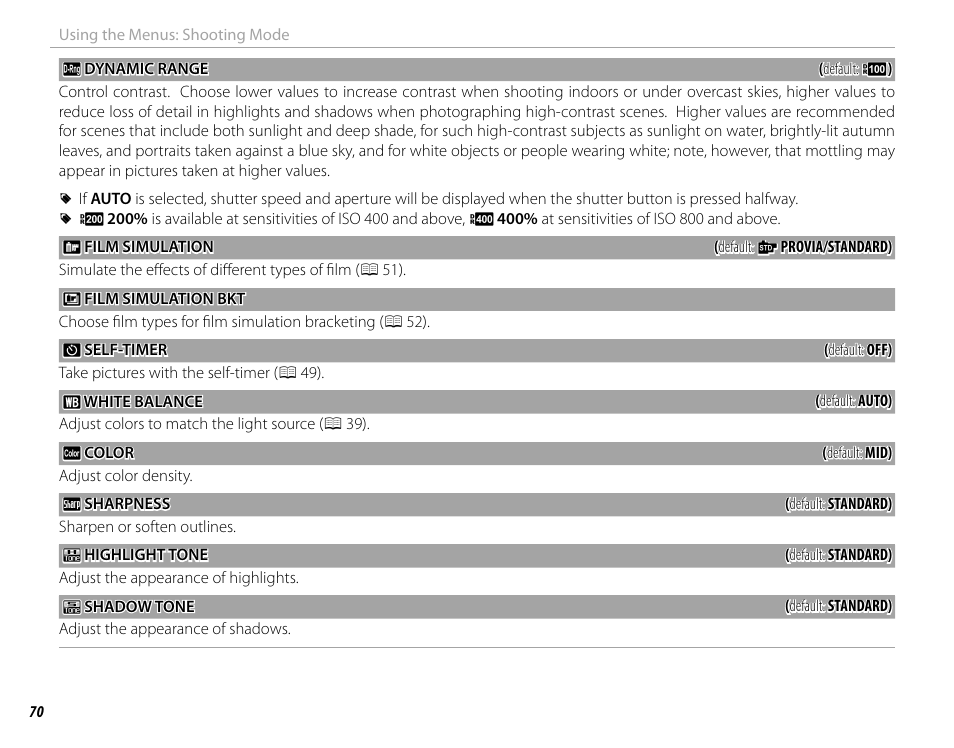 FujiFilm DIGITAL CAMERA X-E1 User Manual | Page 84 / 136