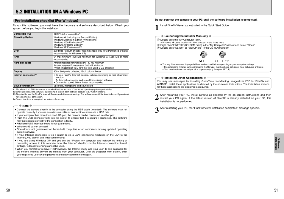 2 installation on a windows pc | FujiFilm A210 User Manual | Page 26 / 43