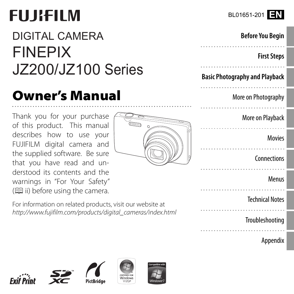 FujiFilm FINEPIX  JZ200 series User Manual | 114 pages