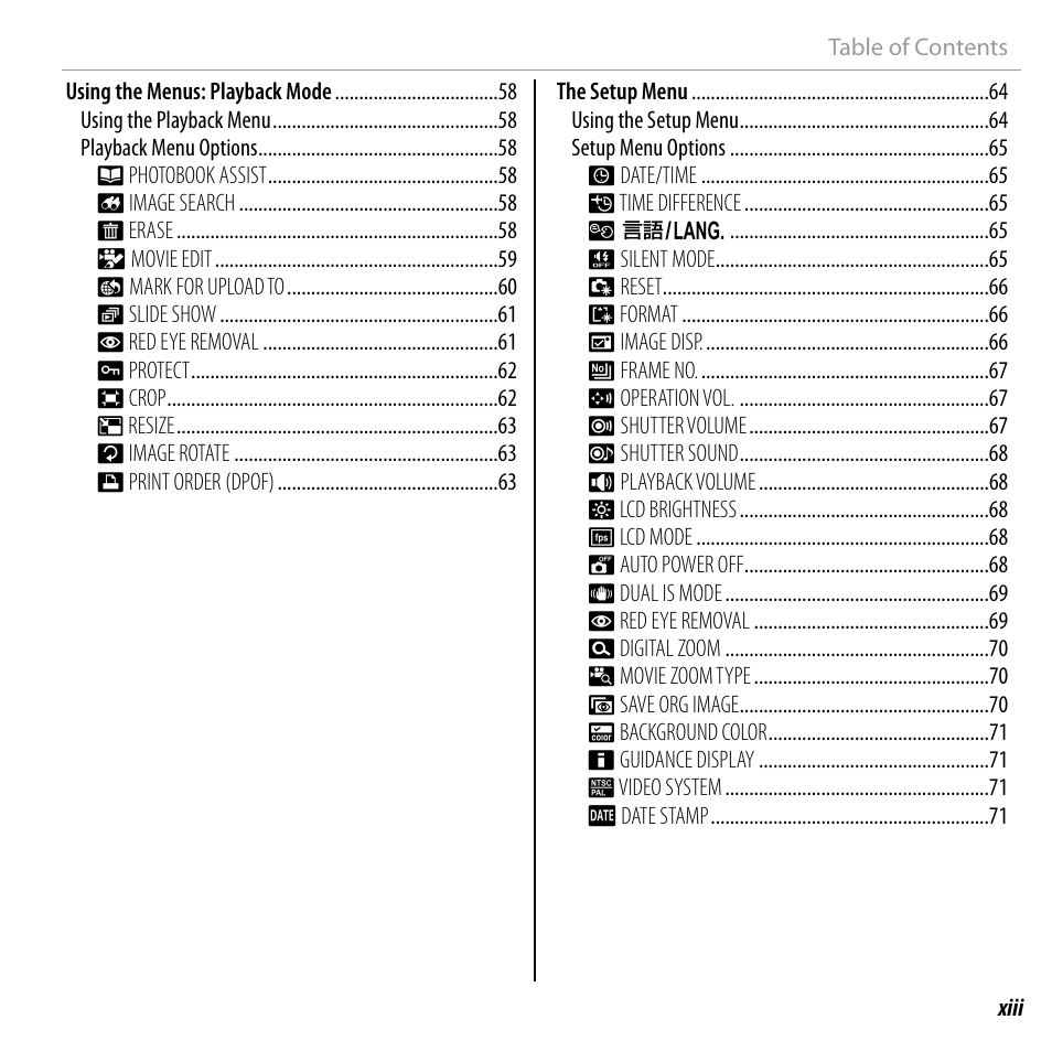 FujiFilm FINEPIX  JZ200 series User Manual | Page 13 / 114