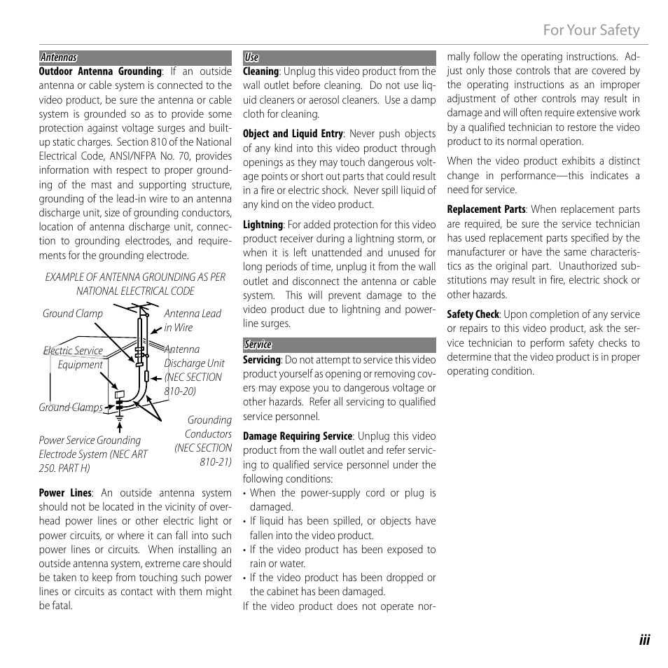 Iii for your safety | FujiFilm FINEPIX  JZ200 series User Manual | Page 3 / 114