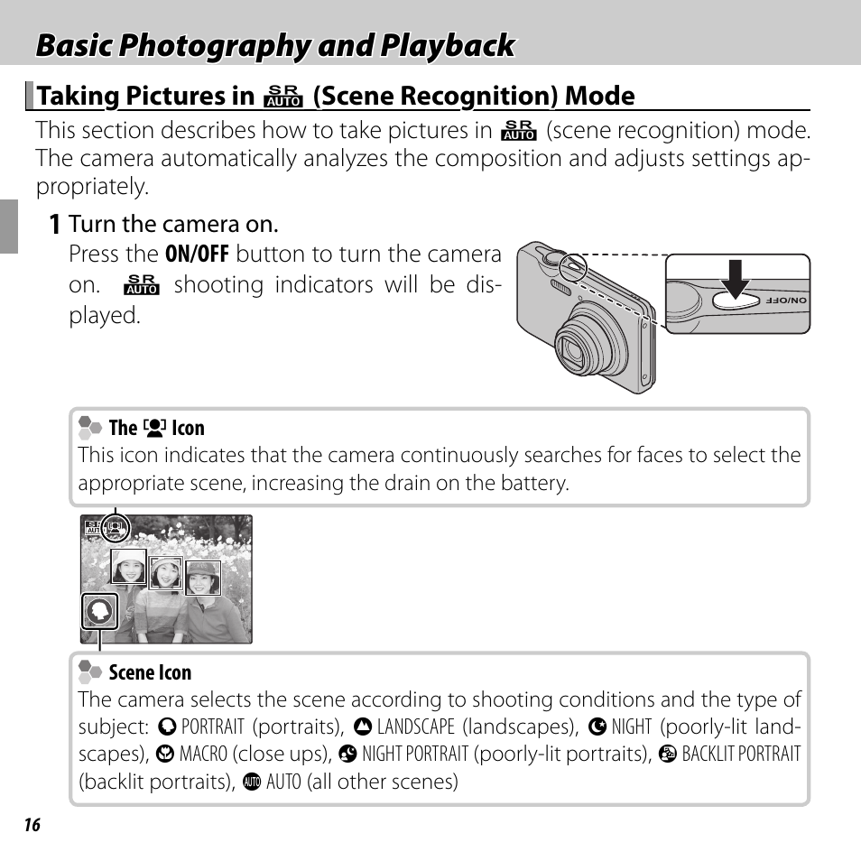 Basic photography and playback | FujiFilm FINEPIX  JZ200 series User Manual | Page 30 / 114