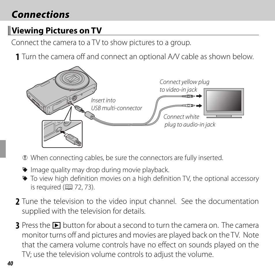 Connections | FujiFilm FINEPIX  JZ200 series User Manual | Page 54 / 114