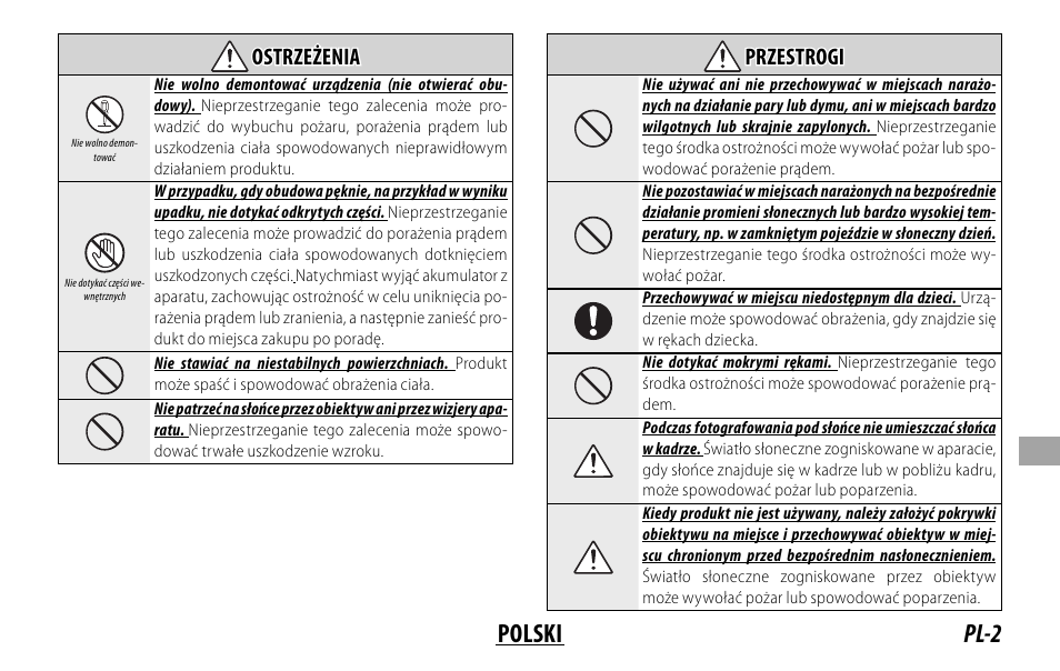 Pl-2 polski | FujiFilm FUJINON LENS XF18MMF2 R User Manual | Page 79 / 112