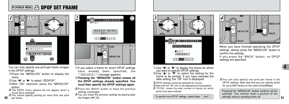 Dpof set frame | FujiFilm FinePix A201 User Manual | Page 26 / 44