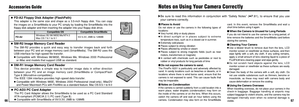 Accessories guide | FujiFilm FinePix A201 User Manual | Page 34 / 44