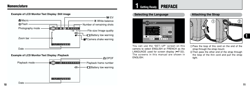 Preface, Nomenclature | FujiFilm FinePix A201 User Manual | Page 6 / 44