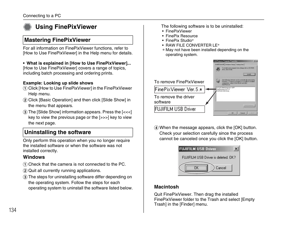 Using finepixviewer | FujiFilm FinePix BL00677-200(1) User Manual | Page 134 / 166