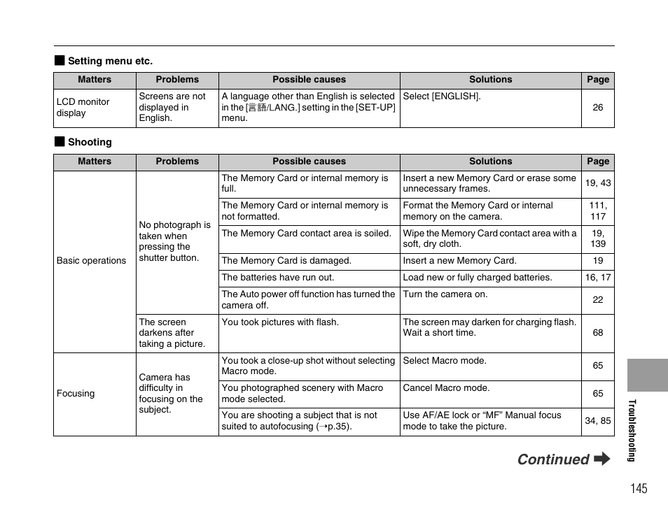 Continued q | FujiFilm FinePix BL00677-200(1) User Manual | Page 145 / 166