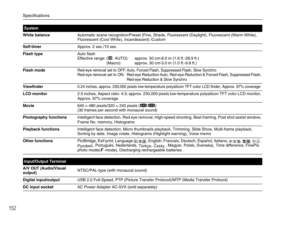 FujiFilm FinePix BL00677-200(1) User Manual | Page 152 / 166