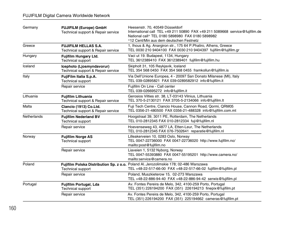 FujiFilm FinePix BL00677-200(1) User Manual | Page 160 / 166