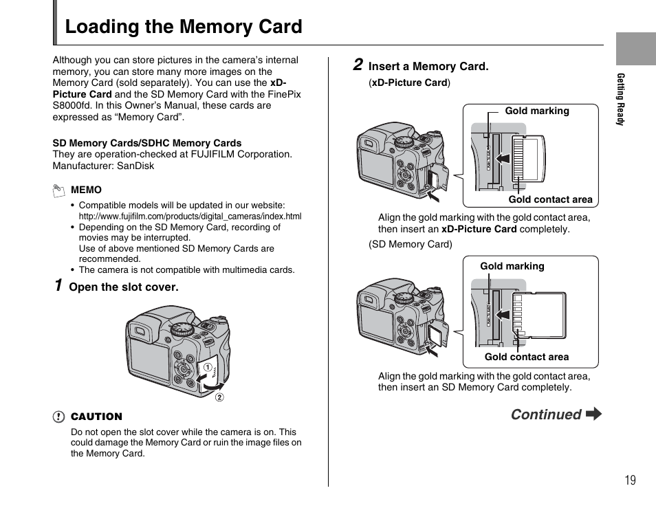 Continued q | FujiFilm FinePix BL00677-200(1) User Manual | Page 19 / 166