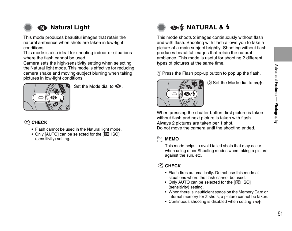 Natural light, Natural & d | FujiFilm FinePix BL00677-200(1) User Manual | Page 51 / 166