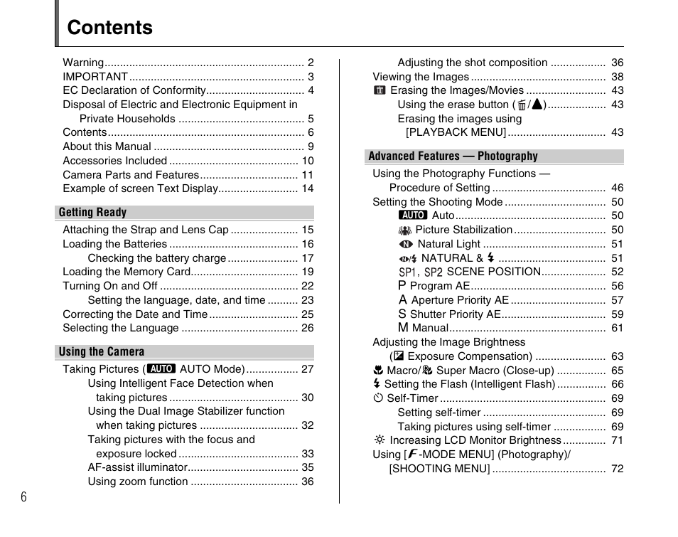 FujiFilm FinePix BL00677-200(1) User Manual | Page 6 / 166