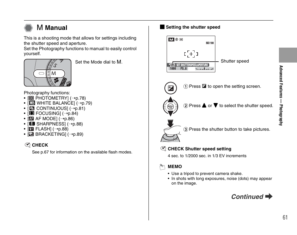 Manual, Continued q | FujiFilm FinePix BL00677-200(1) User Manual | Page 61 / 166