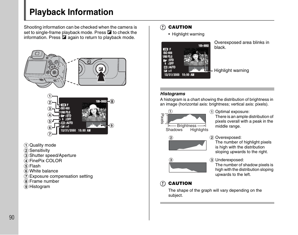 Playback information | FujiFilm FinePix BL00677-200(1) User Manual | Page 90 / 166