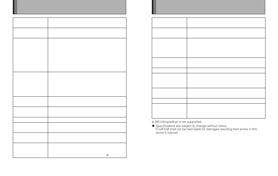 Specification, Specifi cation | FujiFilm MP-300 User Manual | Page 26 / 27