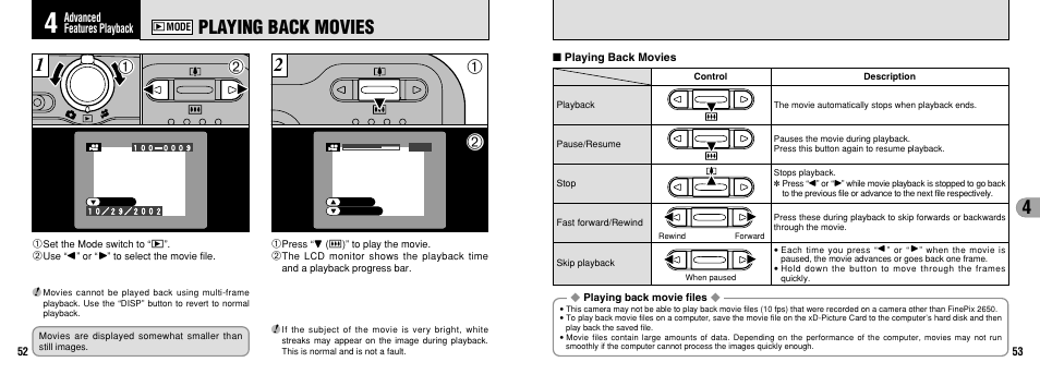 Playing back movies | FujiFilm 2650 User Manual | Page 27 / 63