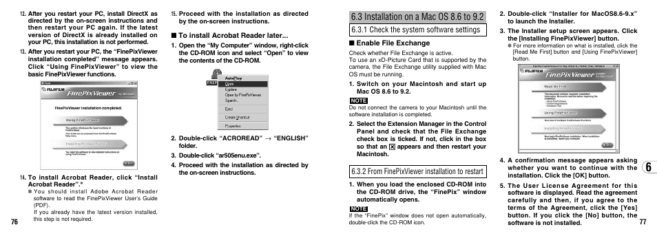 1 check the system software settings, 2 from finepixviewer installation to restart | FujiFilm 2650 User Manual | Page 39 / 63