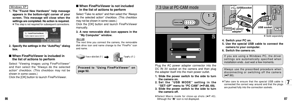 3 use at pc-cam mode | FujiFilm 2650 User Manual | Page 44 / 63