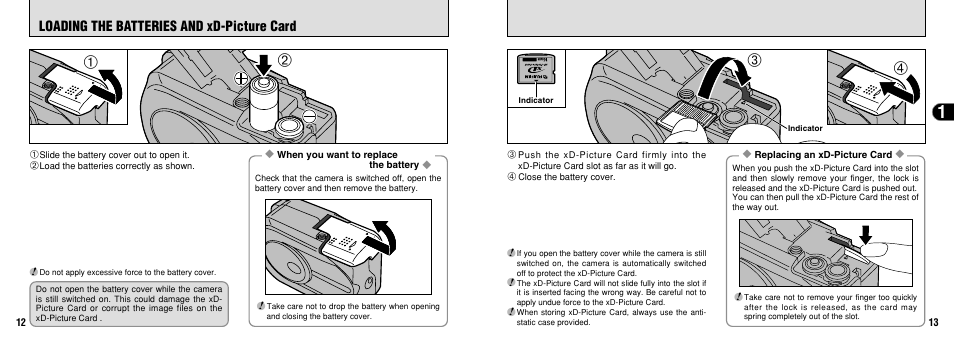 Loading the batteries and xd-picture card | FujiFilm 2650 User Manual | Page 7 / 63