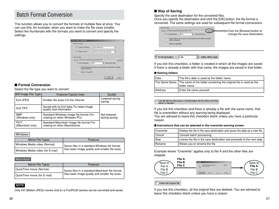 Batch format conversion | FujiFilm FINEPIX EX3.1 User Manual | Page 29 / 55