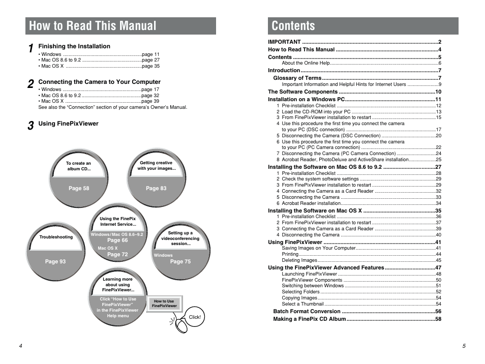 Contents how to read this manual | FujiFilm FINEPIX EX3.1 User Manual | Page 3 / 55