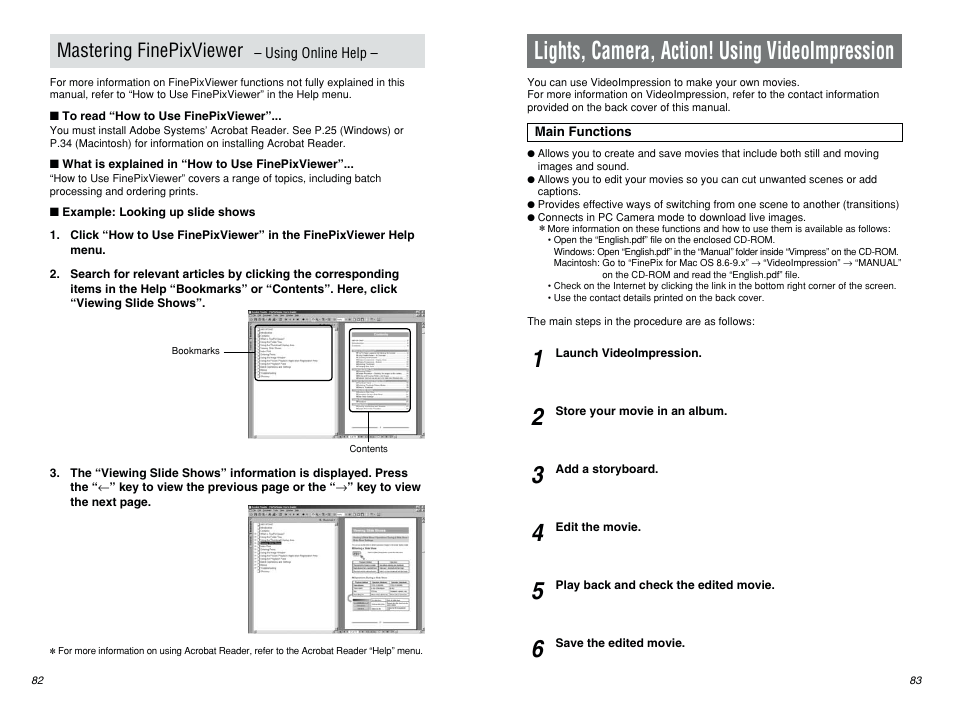 Lights, camera, action! using videoimpression, Mastering finepixviewer | FujiFilm FINEPIX EX3.1 User Manual | Page 42 / 55