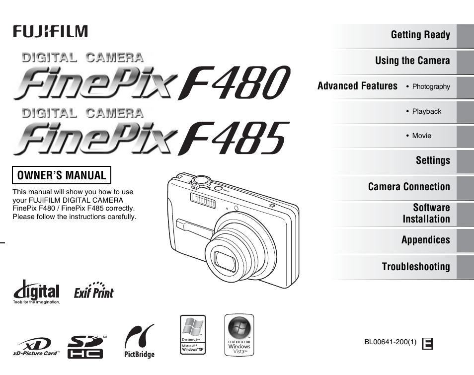 FujiFilm F480/F485 User Manual | 134 pages