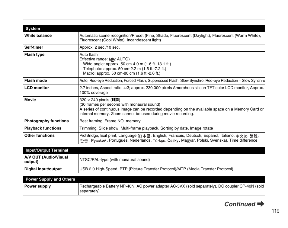 Continued q | FujiFilm F480/F485 User Manual | Page 119 / 134