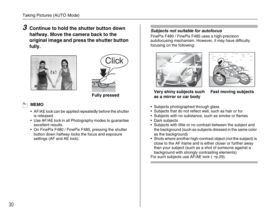 Click | FujiFilm F480/F485 User Manual | Page 30 / 134