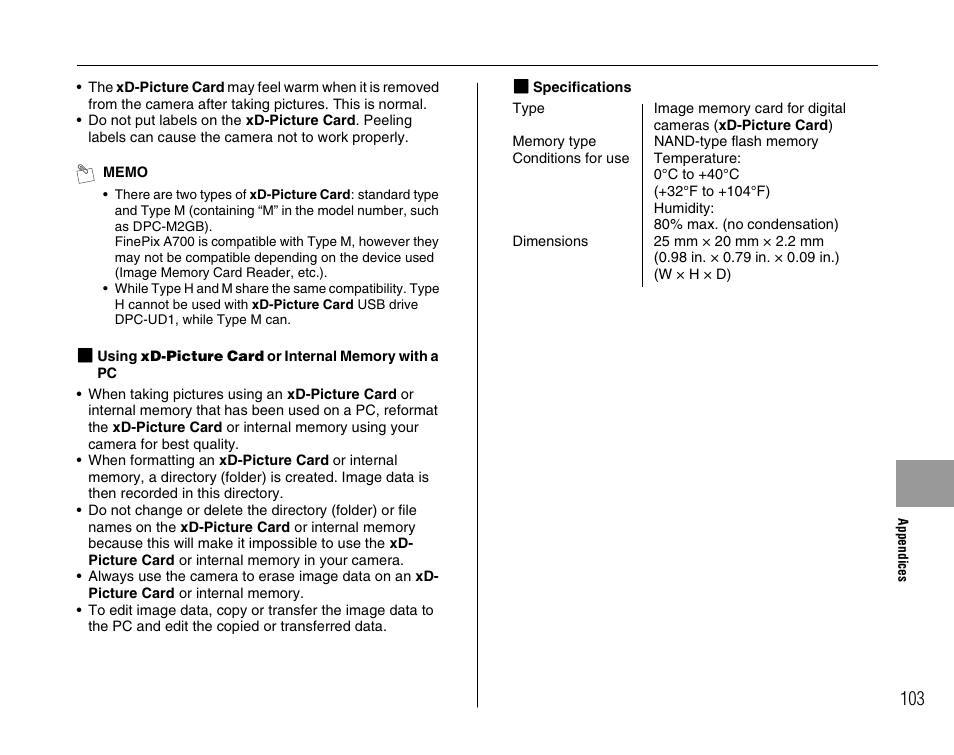 FujiFilm FinePix A700 User Manual | Page 103 / 132