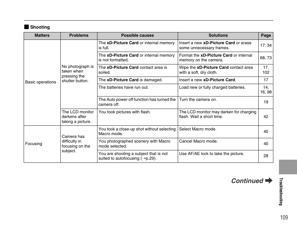 Continued q | FujiFilm FinePix A700 User Manual | Page 109 / 132