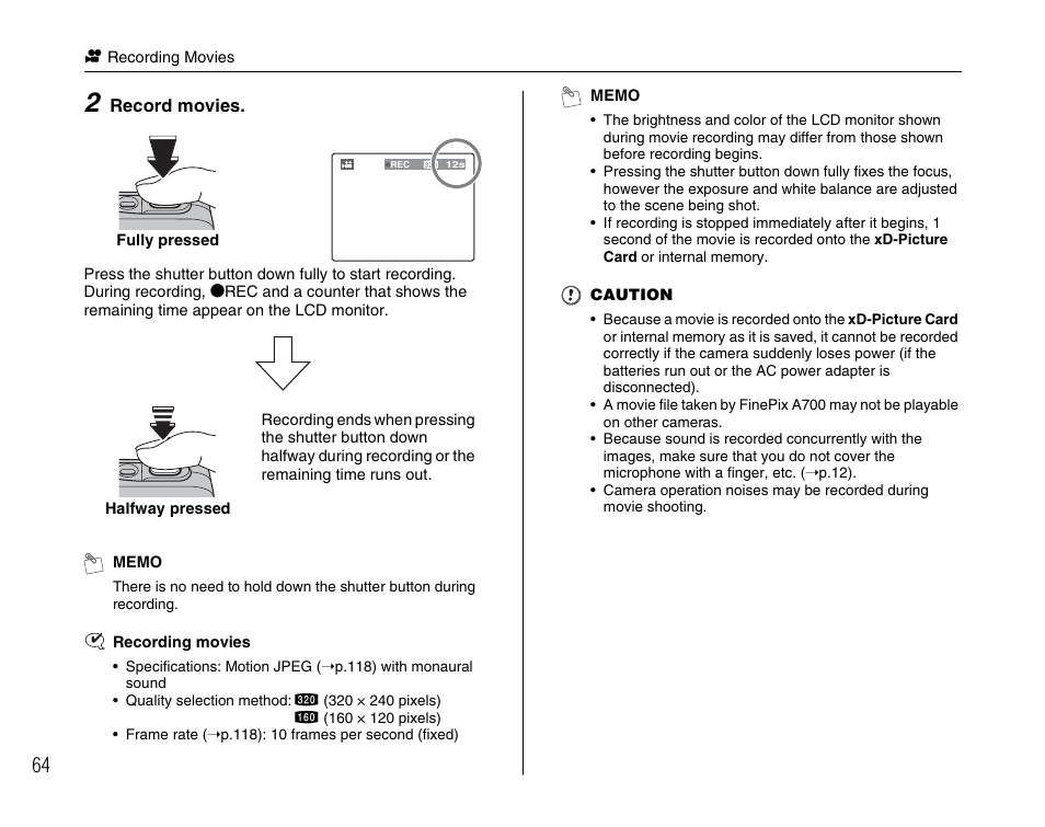 FujiFilm FinePix A700 User Manual | Page 64 / 132