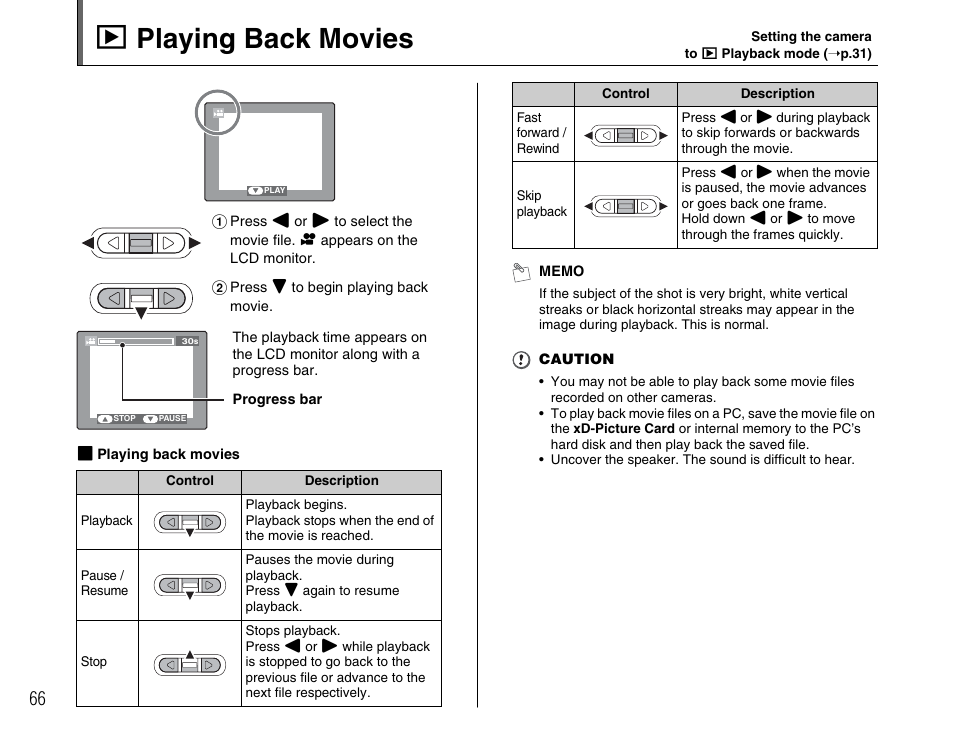 W playing back movies | FujiFilm FinePix A700 User Manual | Page 66 / 132