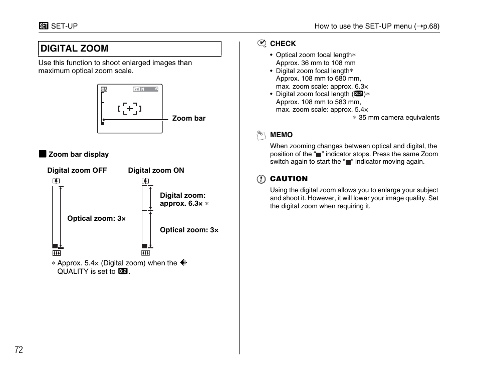 Digital zoom | FujiFilm FinePix A700 User Manual | Page 72 / 132