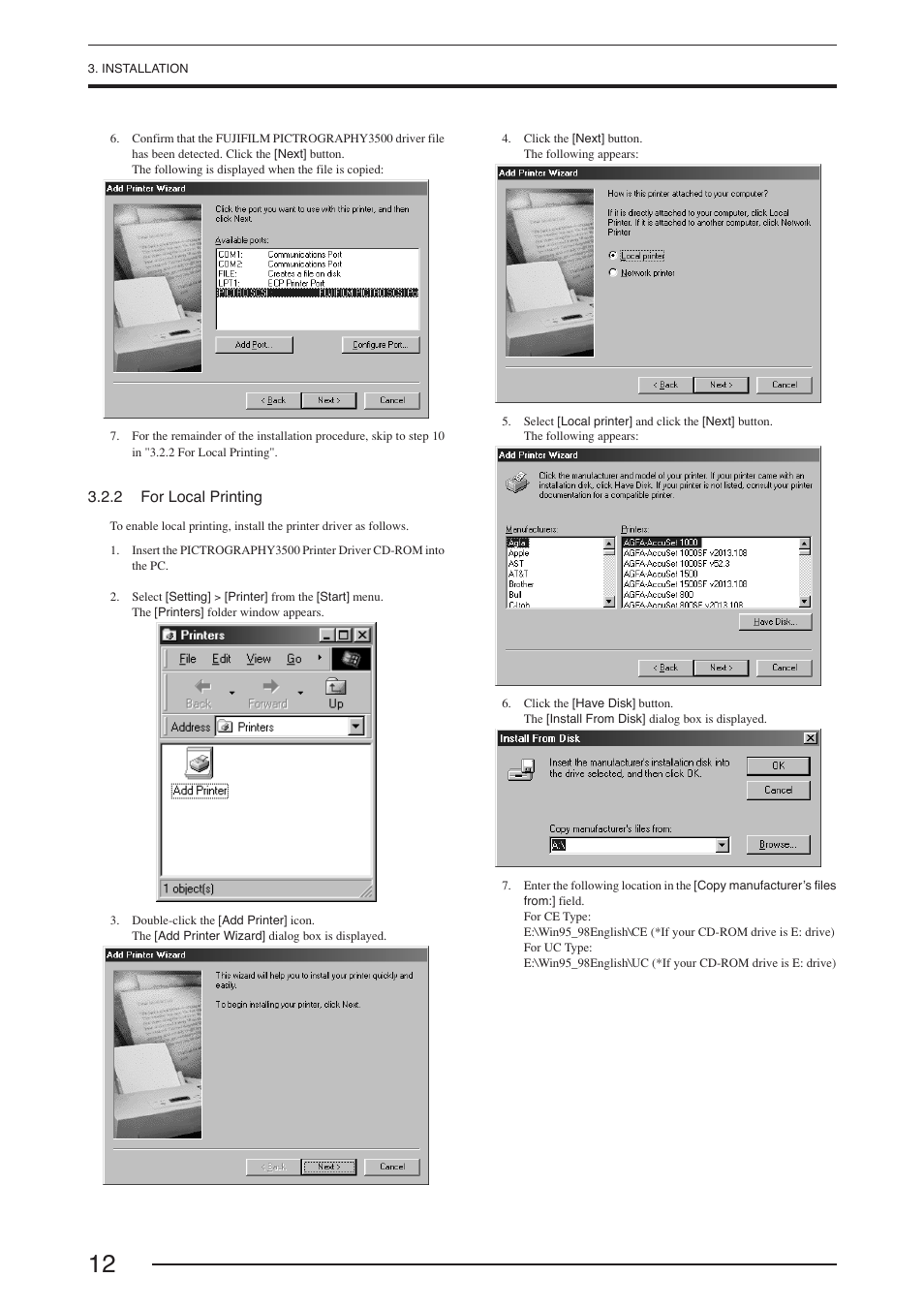 2 for local printing | FujiFilm PICTOGRAPHY 3500 User Manual | Page 14 / 63