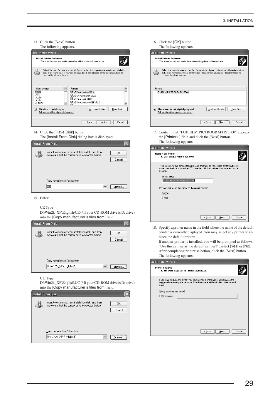 FujiFilm PICTOGRAPHY 3500 User Manual | Page 31 / 63