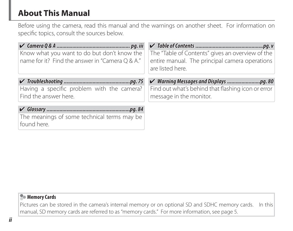 About this manual | FujiFilm FinePix A150 User Manual | Page 2 / 96
