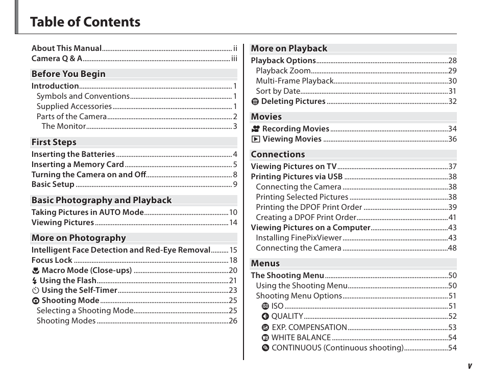 FujiFilm FinePix A150 User Manual | Page 5 / 96