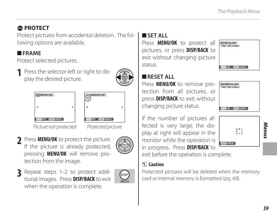 Protect | FujiFilm FinePix A150 User Manual | Page 65 / 96