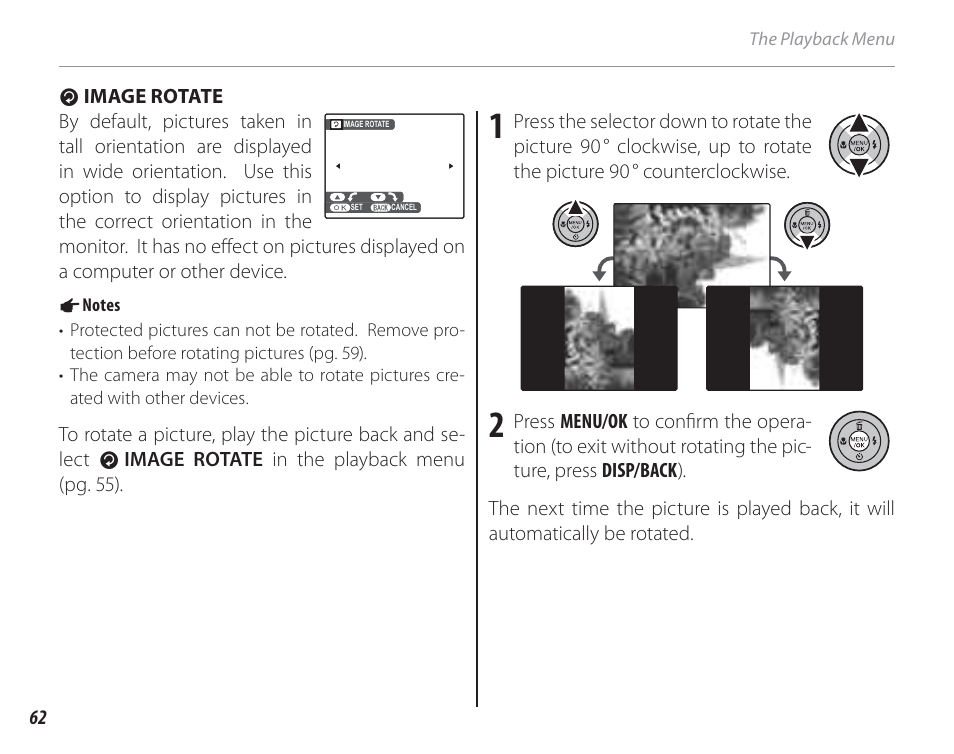 Image rotate | FujiFilm FinePix A150 User Manual | Page 68 / 96