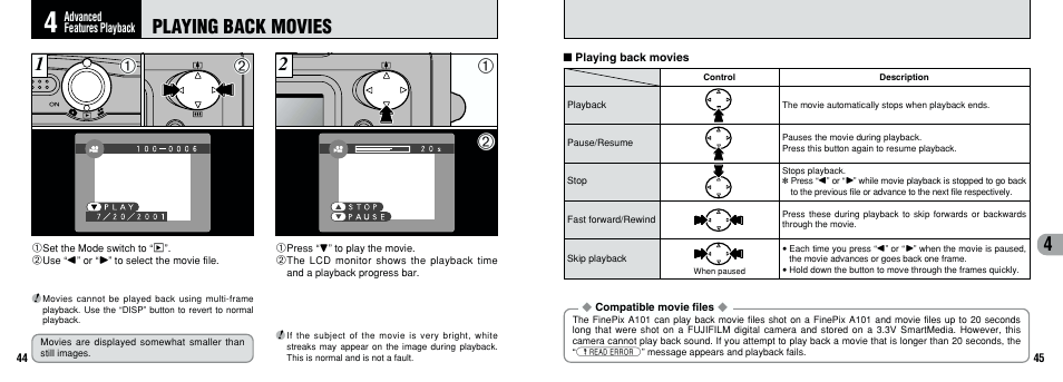 Playing back movies | FujiFilm FinePix A101 User Manual | Page 23 / 44